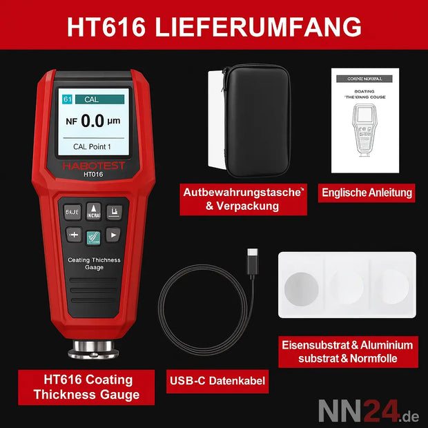 Lackdickenmesser 0–1500 μm | Fe/NFe | Farbdisplay & Auto-Kalibrierung nabennerd24.de